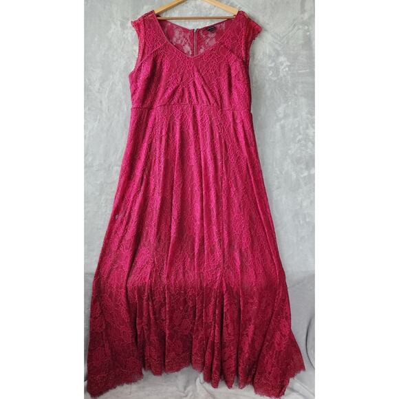 Torrid Lace Dress Womens Size 22 Berry Pink Maxi Long Length Party Wedding Date - Picture 1 of 9